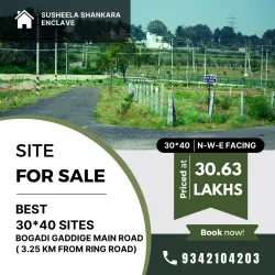 Ready to build sites for sale @ Bogadi gaddige main Road